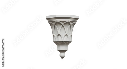 Close-up of Ornamental Architectural Capital with Intricate Design.