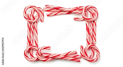 Decorative Square Frame Made of Red and White Twisted Rope.