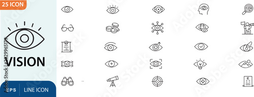 Obraz na plátně Vision icon set line style