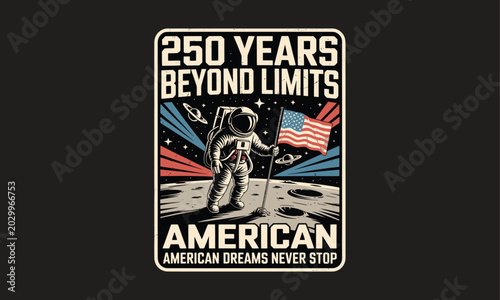 Foto American Truck Driver Celebrating 250 Years of Independence in Vintage Style Pos