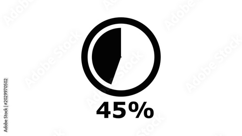 Percentage 100 percent pie chart progress bar loading symbol circle.