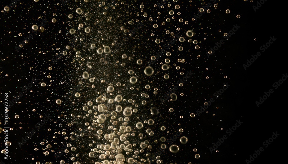 Obraz premium Bubbles Floating in Dark Liquid - A Mesmerizing Abstract Composition.