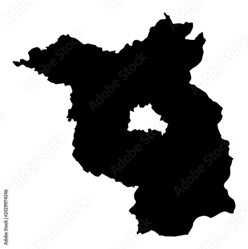 Tableau sur toile A contour map of Brandenburg. German state silhouette