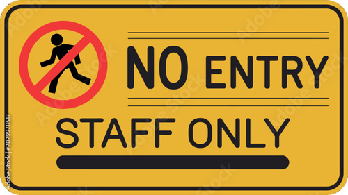 Canvastavla staff only no entry sign illustration, restricted access symbol for workplace areas, safety compliance icon, employee only zone warning and prohibition vector design