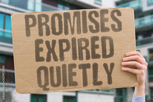 Schilderij op canvas "Promises Expired Quietly" Public trust weakens after repeated reversals