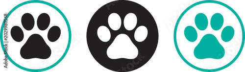 Dog Cat Paw Vector Illustration Animal Footprint Icon Pet Care Veterinary Symbol Minimal Design vector design