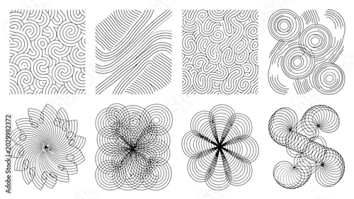 Foto abstract swirling line patterns black and white decorative design