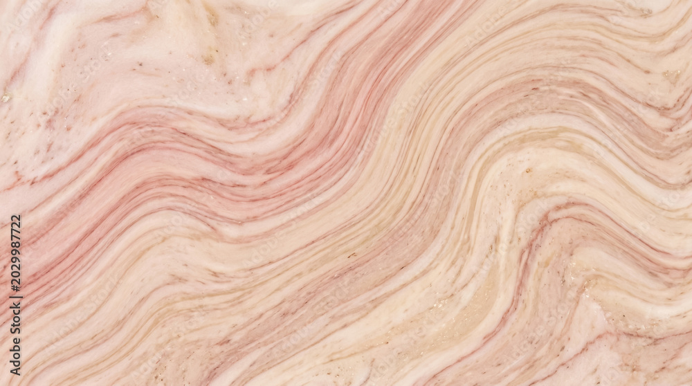Naklejka premium Marble texture background with wavy pink and beige patterns