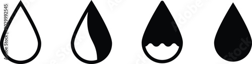 Water drop icon. Droplet symbol. Vector isolated sign.
