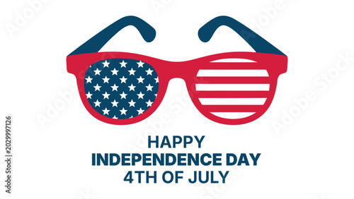 patriotic usa sunglasses with american flag design for happy independence day 4th of july celebration vector illustration artwork