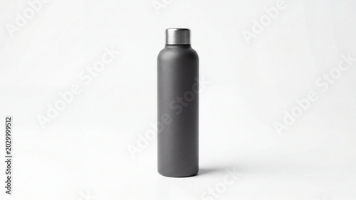 Modern insulated water bottle isolated on a clean white background