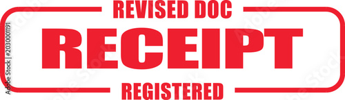 Tableau sur toile Bold red rubber stamp graphic for a revised and registered receipt, signifying v