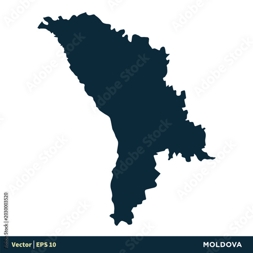 Moldova - Europe Countries Map Vector Icon Template Illustration Design. Vector EPS 10.