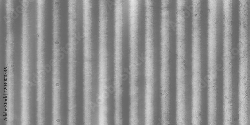 Cuadro en lienzo Gray corrugated steel sheet texture, silver metallic wave pattern background for