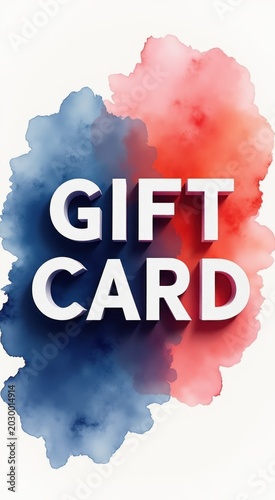 Gift card with a red and blue background