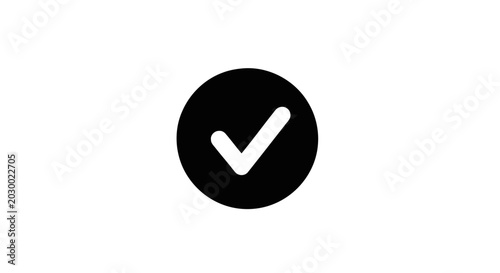 Black Circle Check Mark Icon.