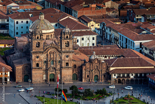The historic churches on the Plaza de Armas in Cusco, Peru
