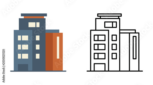 Obraz na płótnie Buildings stand tall in cityscape with architecture and industry