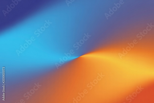 Abstract smooth gradient background with blue and orange light colors