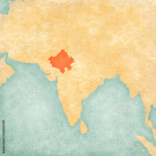 Map of India - Rajasthan