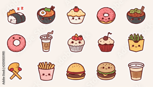 ice cream icons set