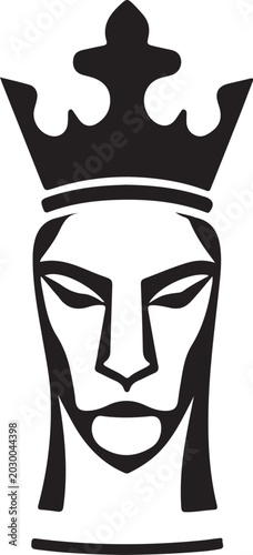 Chess king horse silhouette on white background
