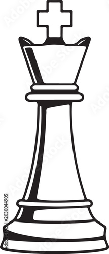Chess king horse silhouette on white background