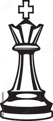 Chess king horse silhouette on white background
