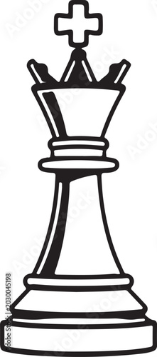Chess king horse silhouette on white background