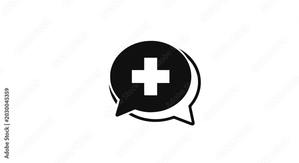 Fototapeta premium Medical Chat Symbol Icon Design.