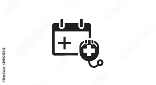 Medical Calendar Icon Healthcare Schedule.