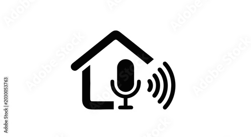 Smart Home Voice Assistant Microphone Icon.