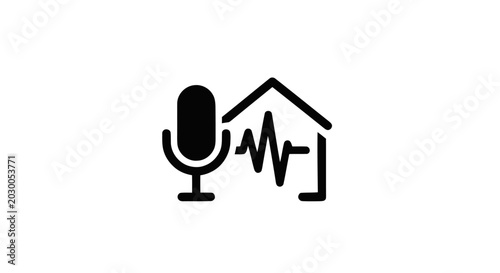 Smart Home Voice Assistant Microphone Icon.