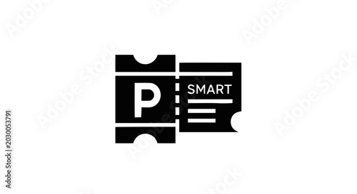 Smart Parking Ticket Icon Design.