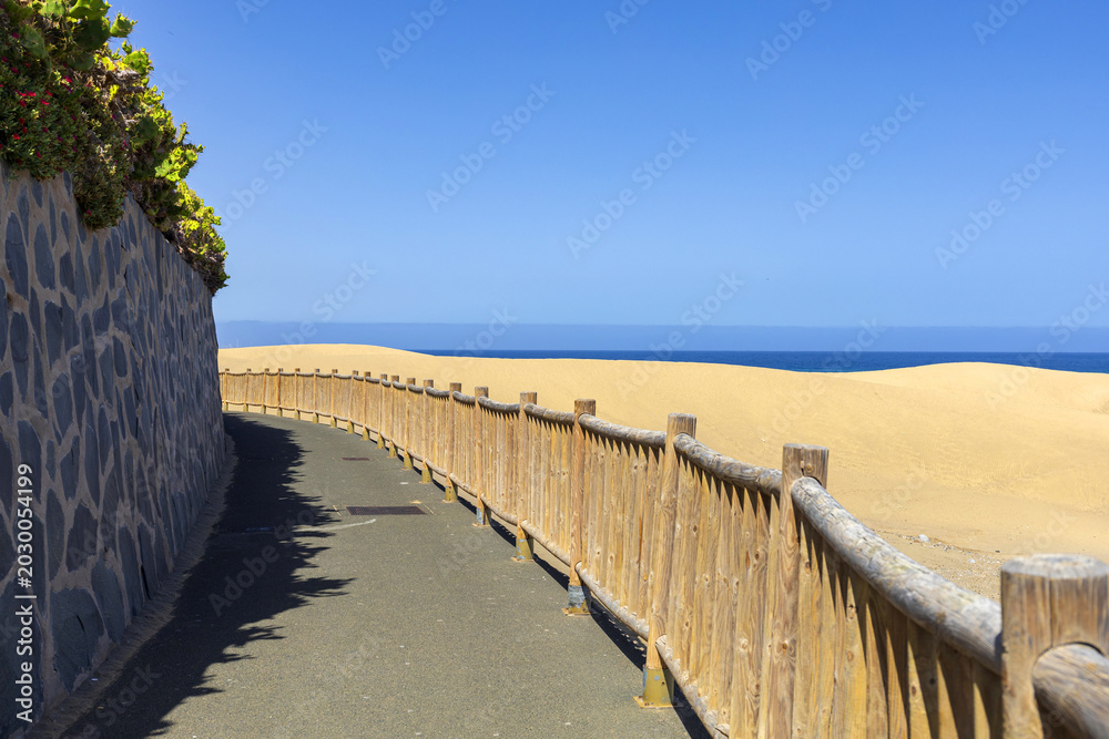 Obraz premium Pathway through Maspalomas sand dunes