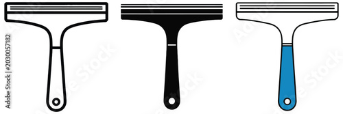 Принти на полотні Window Cleaning Squeegee Icon Collection with Household Chore and Glass Cleaner