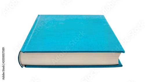 Canvastavla Closed turquoise hardcover book with cream pages, isolated on transparent backgr
