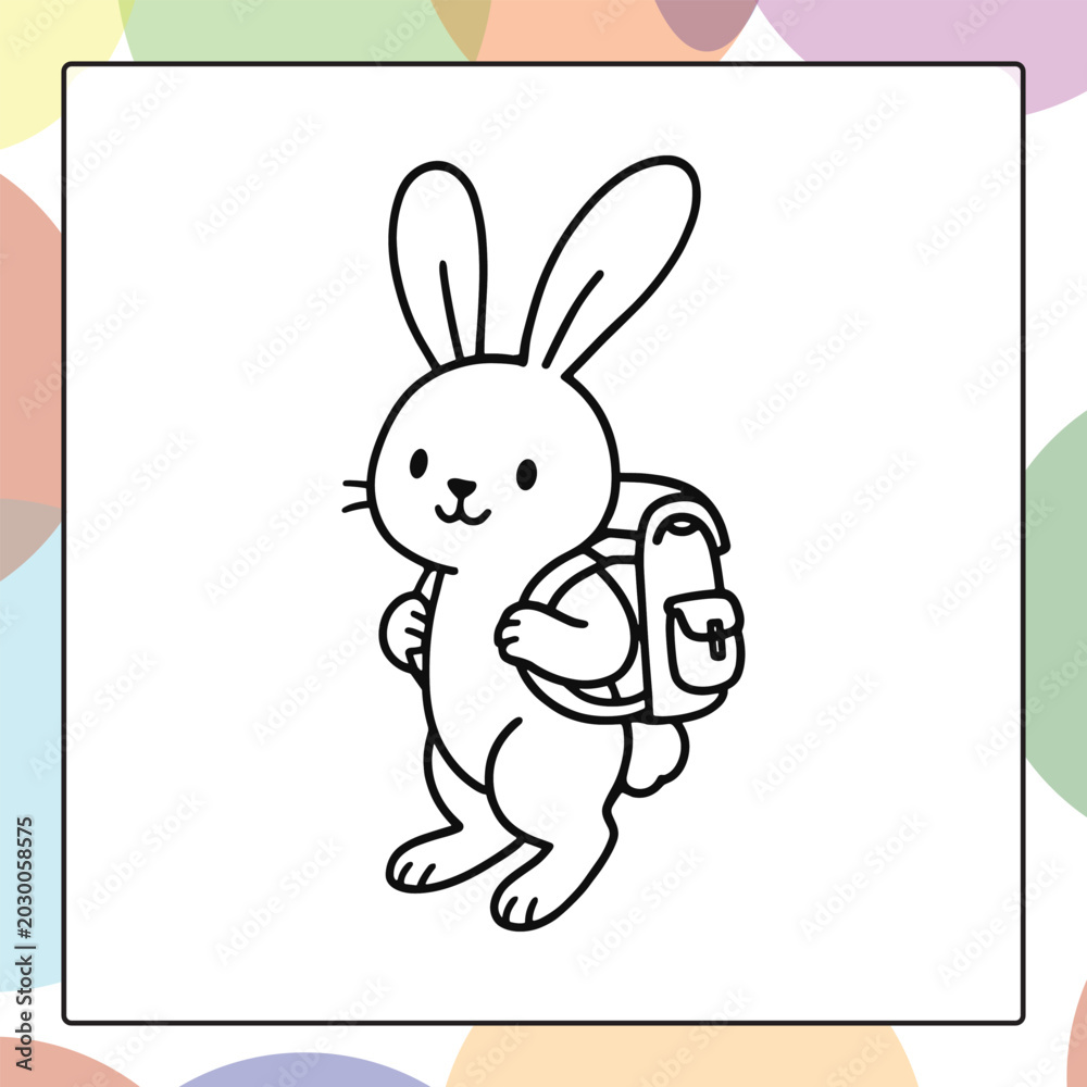 Obraz premium Magical Unicorn Cartoon Outline Vector 