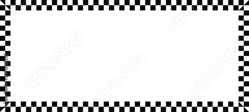 Photos Rectangular border frame with a black and white alternating checkered pattern