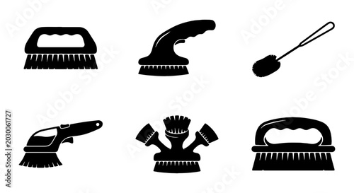 Photos Cleaning Brushes Set: Scrub Brushes, Detail Brushes, Toilet Brush Icons