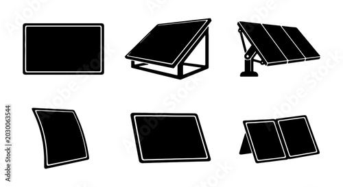 Canvastavla Solar Panel Icons, Renewable Energy Technology, Sustainable Power Generation, Cl