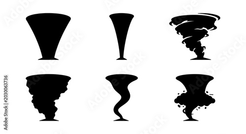 Photos Tornado Icons Set, Weather Phenomena Vector Collection, Storm Symbols, Natural D