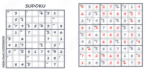 Printable Killer Sudoku Puzzle for Adults, Medium Level Brain Game, Set 1 Puzzle 09, perfect for mathematical riddle books, student focus enhancement, and offline leisure training