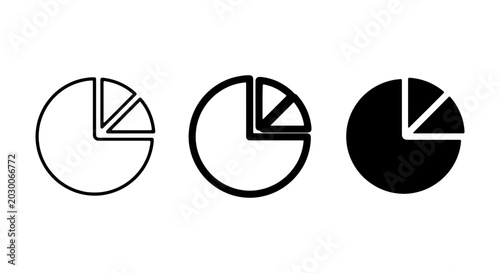 Tableau sur toile Pie Chart Icons, Data Visualization Graphics, Simple Circle Diagrams, Vector Ele