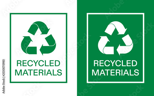 Canvastavla Recycled materials green symbol vector icon SVG.