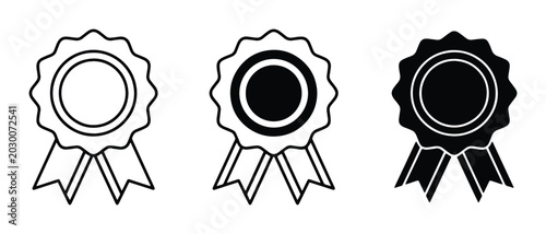Bild auf Leinwand Award ribbon icons, rosette badges, recognition symbols