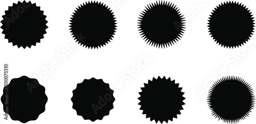 Φωτογραφία badge vector set circular seal shapes radial edges