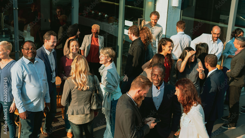 Fototapeta premium Diverse group socializing outdoors photo