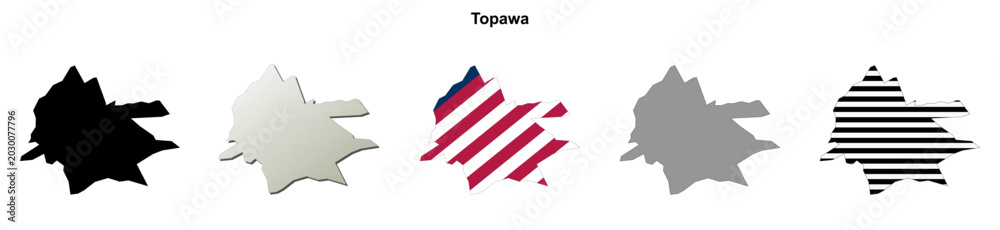 Fototapeta premium Topawa (Arizona) blank outline map