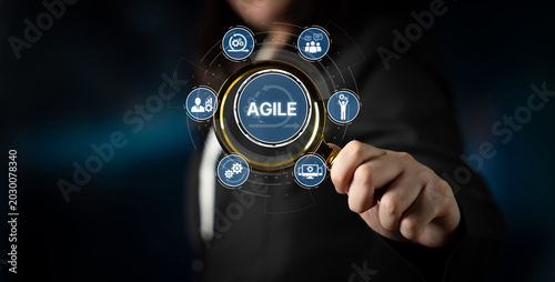 Obraz na płótnie Agile project management using teams and agile planning for agile development